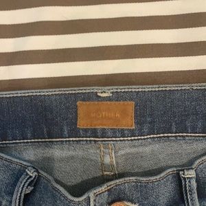 Mother Jeans with raw hem flare